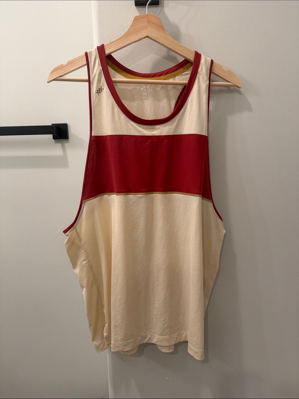 RHONE Extra Mile Tank Top Singlet with Red Stripe